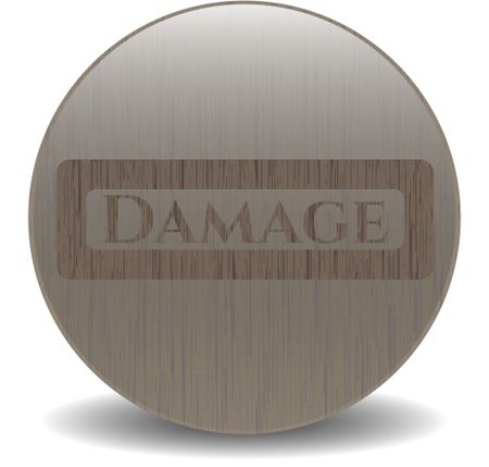 Damage wooden emblem. Retro