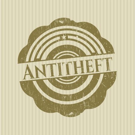 Antitheft rubber stamp with grunge texture