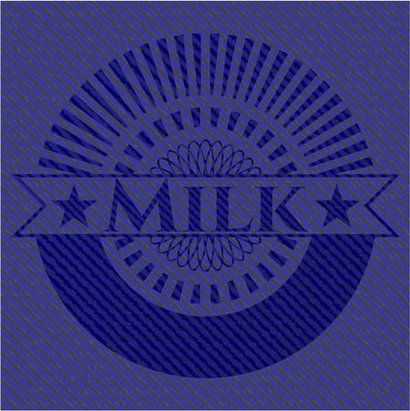 Milk emblem with jean high quality background