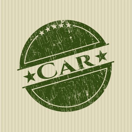 Car rubber stamp with grunge texture