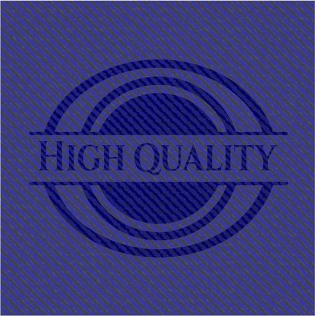 High Quality emblem with denim high quality background