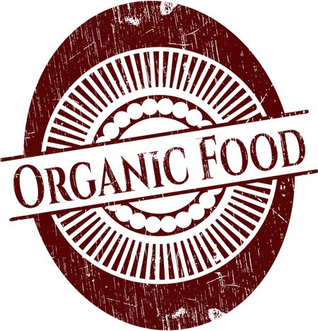 Organic Food rubber stamp with grunge texture