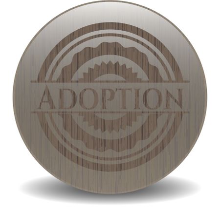 Adoption wooden emblem. Retro