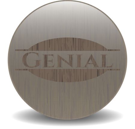 Genial wooden emblem. Retro