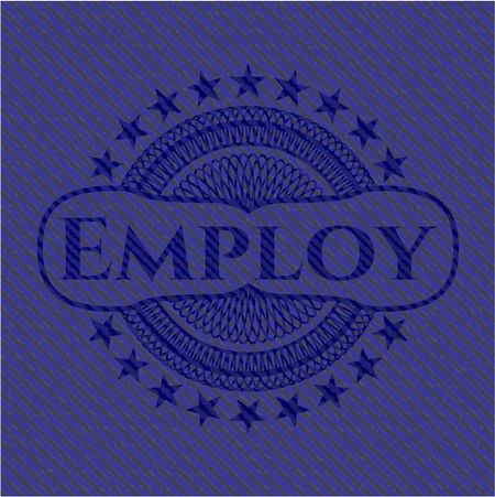 Employ emblem with jean high quality background