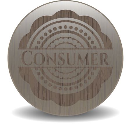 Consumer wooden emblem. Retro