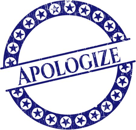 Apologize grunge stamp