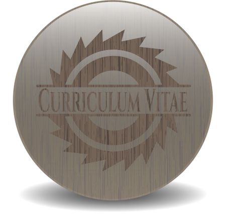 Curriculum Vitae vintage wooden emblem