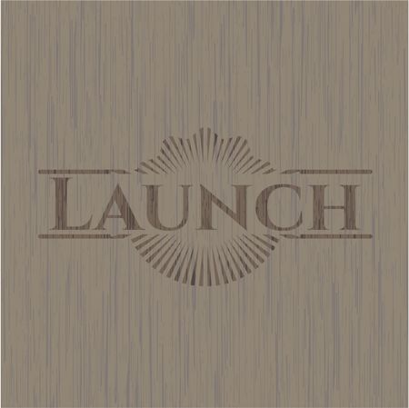 Launch vintage wooden emblem