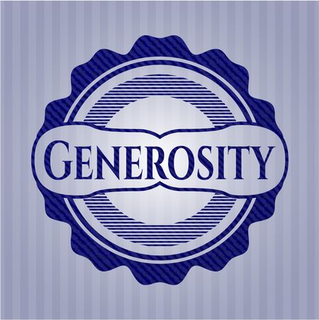 Generosity badge with denim texture