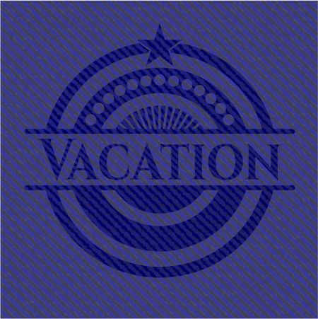 Vacation badge with jean texture