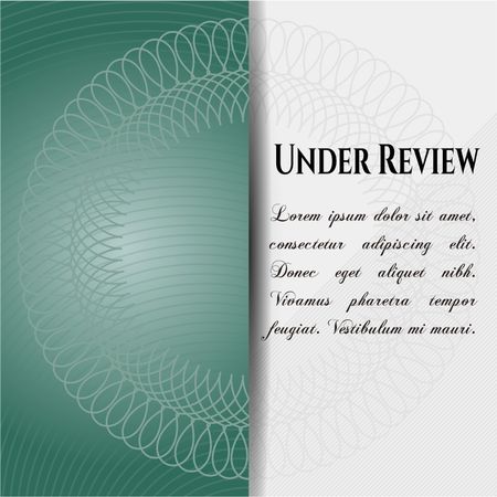 Under Review poster or card