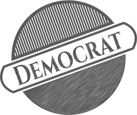 Democrat emblem with pencil effect