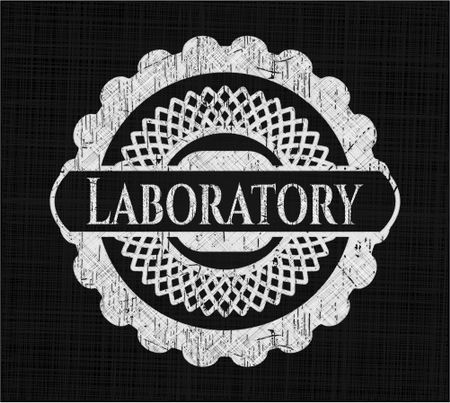 Laboratory chalkboard emblem written on a blackboard