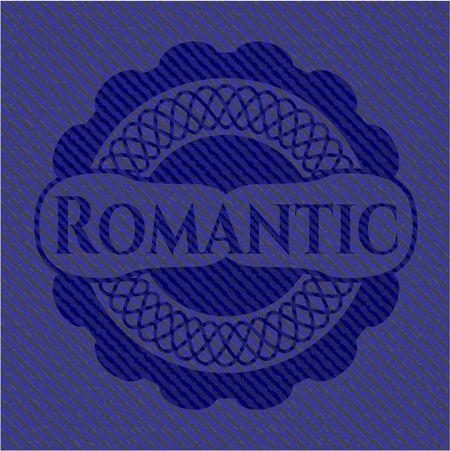 Romantic emblem with jean high quality background