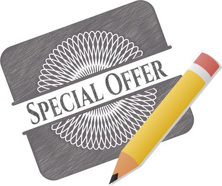 Special Offer emblem drawn in pencil