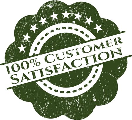 100% Customer Satisfaction rubber stamp