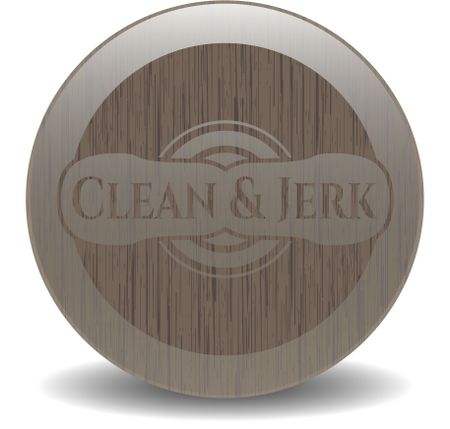 Clean & Jerk wooden emblem