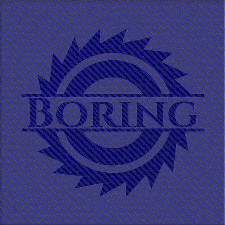 Boring badge with jean texture