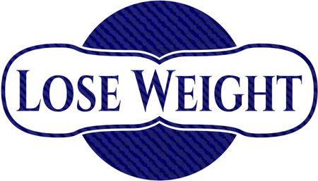 Lose Weight emblem with jean texture
