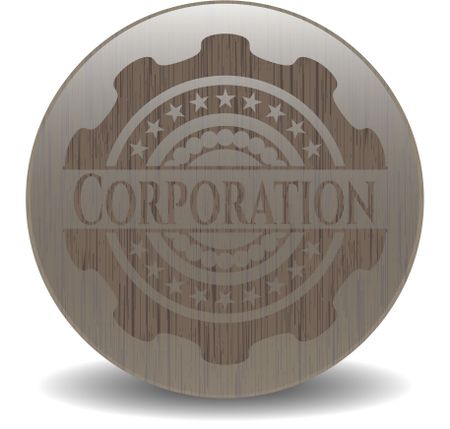 Corporation vintage wooden emblem