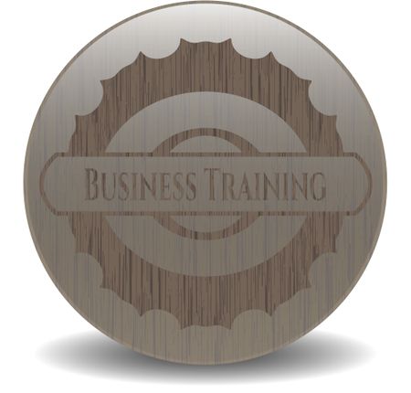 Business Training vintage wooden emblem
