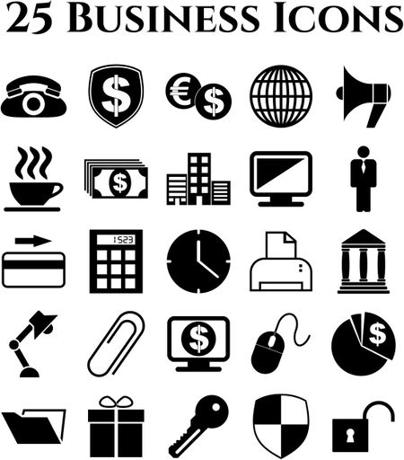 Set of 25 business icons. Set of web Icons.