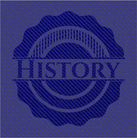 History emblem with jean texture
