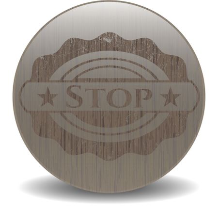 Stop realistic wooden emblem