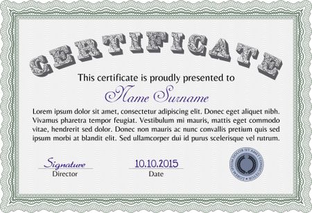 certificate template eps10 jpg of achievement diploma vector illustration design completion