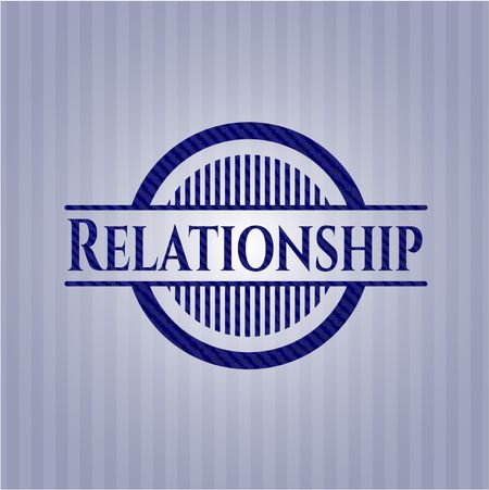 Relationship badge with denim background
