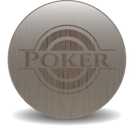 Poker realistic wooden emblem