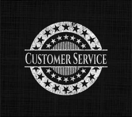Customer Service chalk emblem written on a blackboard
