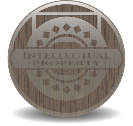 Intellectual property vintage wooden emblem