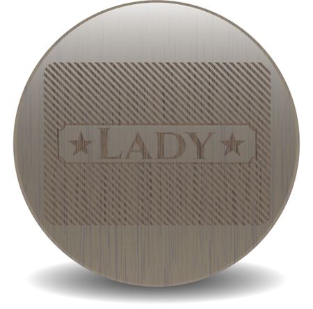 Lady vintage wooden emblem