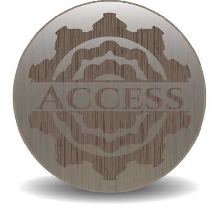 Access vintage wooden emblem