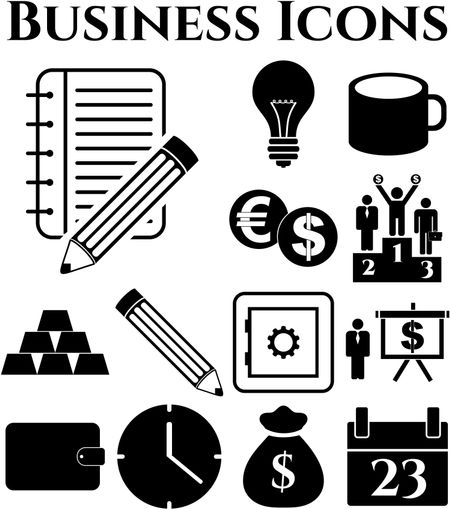 13 businessicon set. Quality Icons.