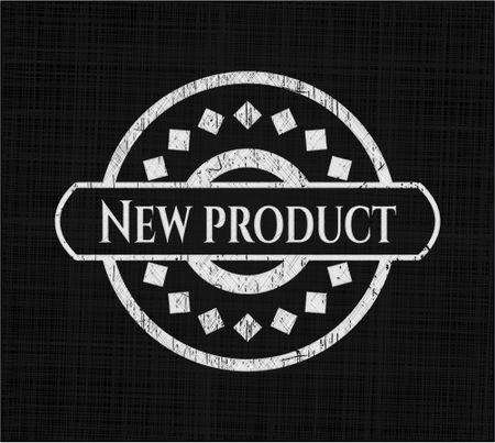 New Product chalk emblem, retro style, chalk or chalkboard texture