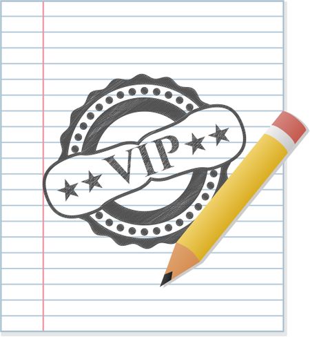 VIP emblem with pencil effect