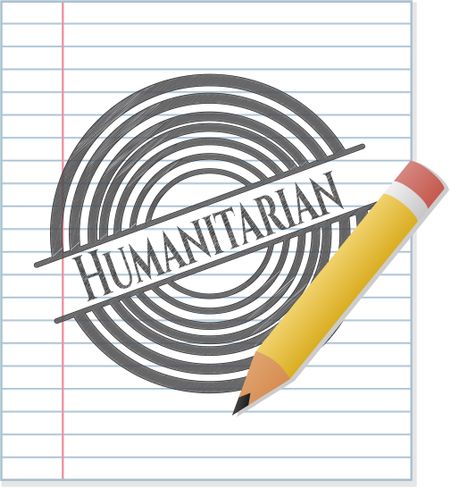 Humanitarian emblem with pencil effect