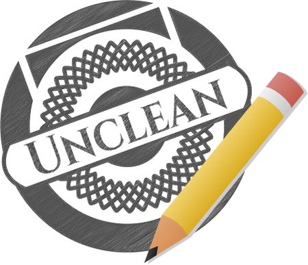 Unclean emblem with pencil effect
