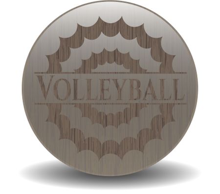 Volleyball wooden emblem. Vintage.