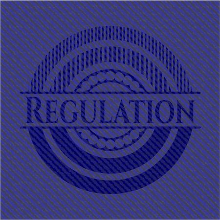 Regulation emblem with jean texture