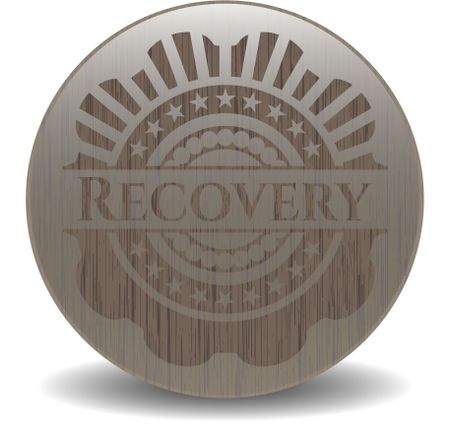 Recovery badge with wood background