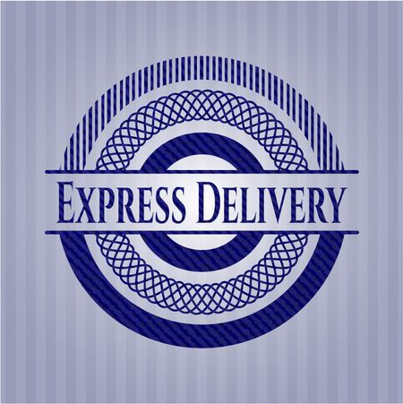 Express Delivery emblem with jean texture