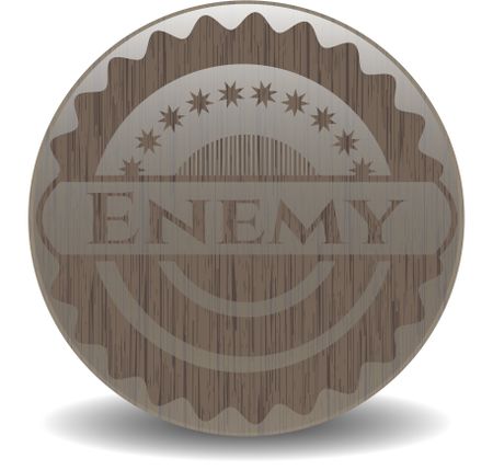 Enemy wooden emblem. Retro
