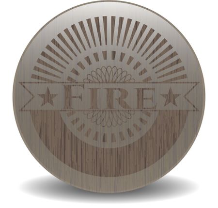 Fire retro wooden emblem