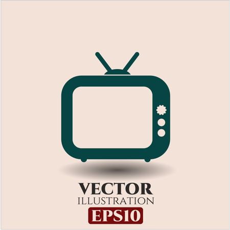 Old TV Television icon vector symbol flat eps jpg