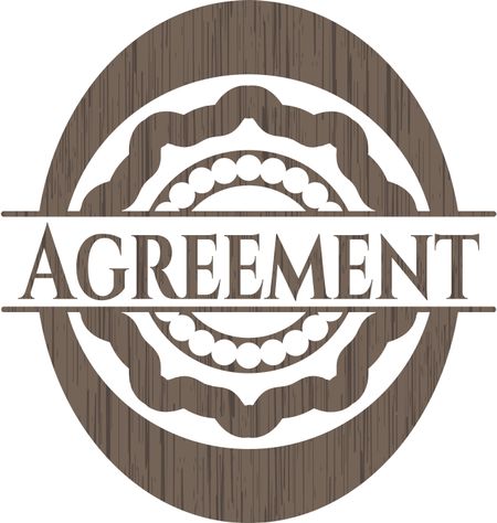 Agreement retro wooden emblem