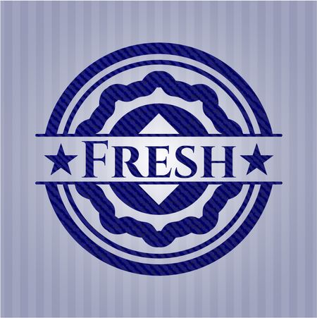 Fresh emblem with jean background